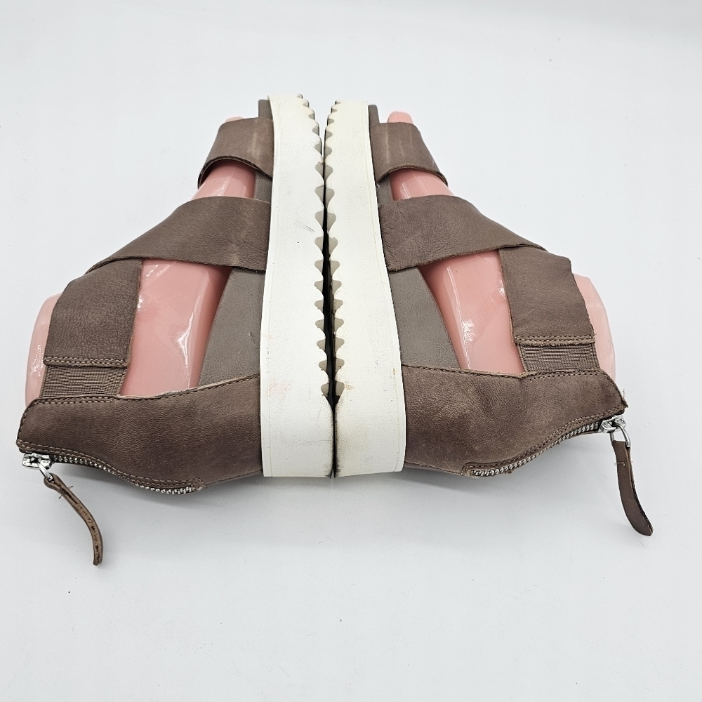 Steven by Steve Madden Womens Keanna Wedge Sandal Strappy Zip Up Brown Size 6.5M - Picture 7 of 12